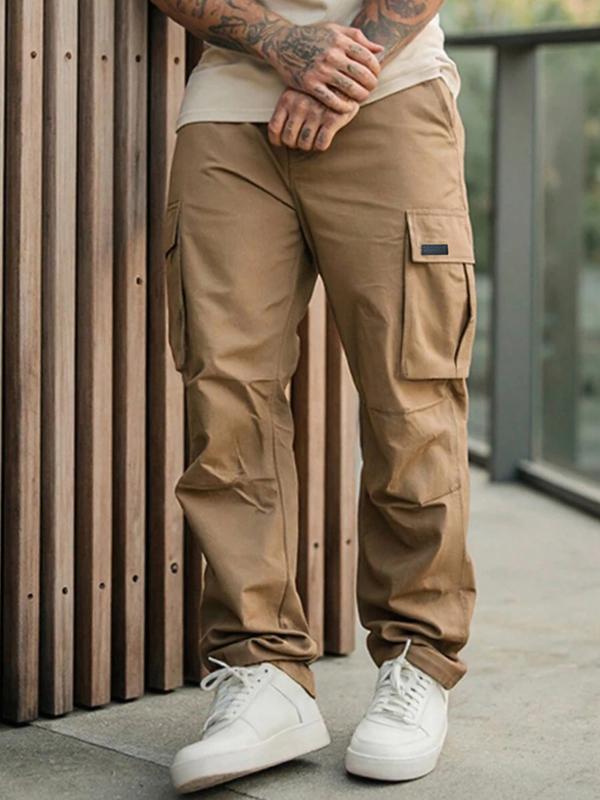 Men's Casual Cargo Pants in Woven Fabric, Spring & Fall Wear, Comfortable Fit, Stylish Design for Daily Use, Casual Outdoor Trouser