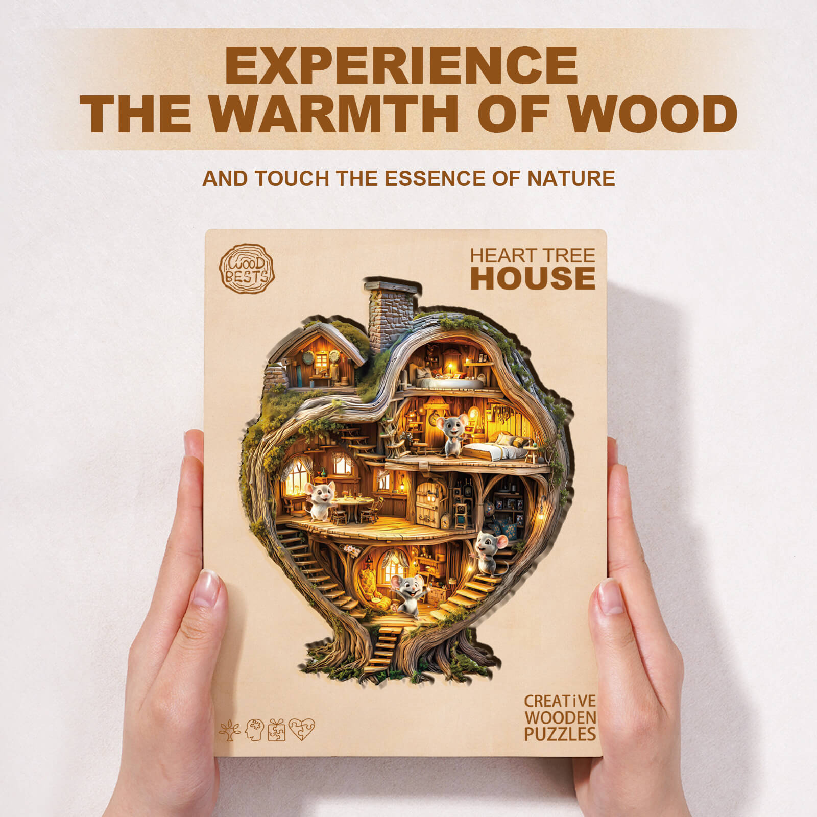 Heart Tree House Wooden Jigsaw Puzzle