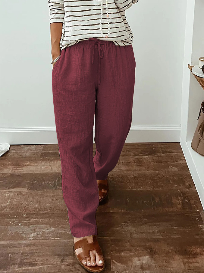 Women's Cotton And Linen Casual Pants