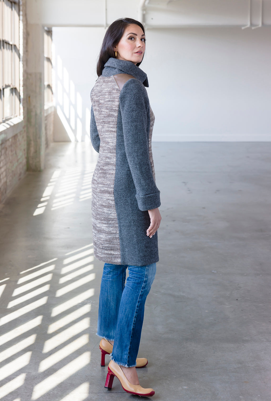 TAUPE HAZE COWL NECK COAT