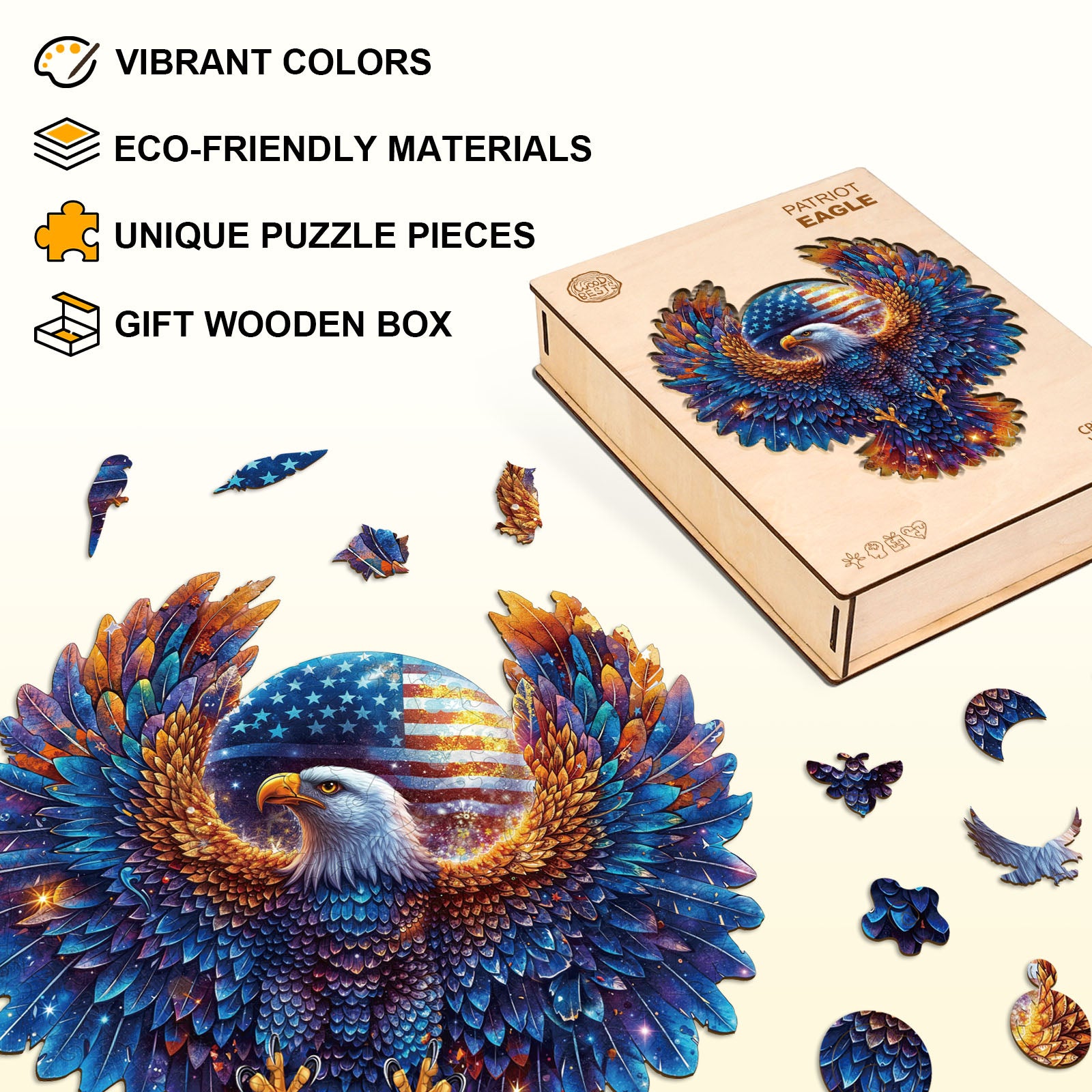 Patriot Eagle Wooden Jigsaw Puzzle