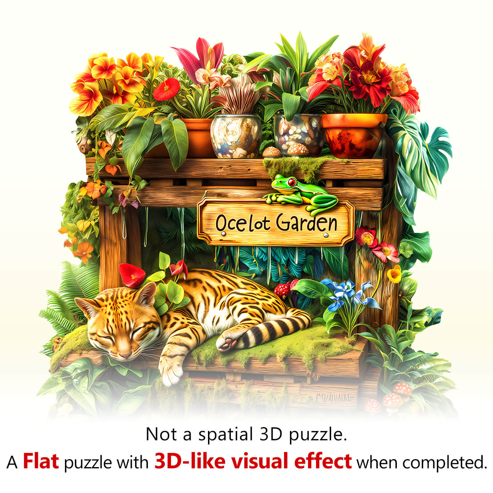 Ocelot Garden Wooden Jigsaw Puzzle