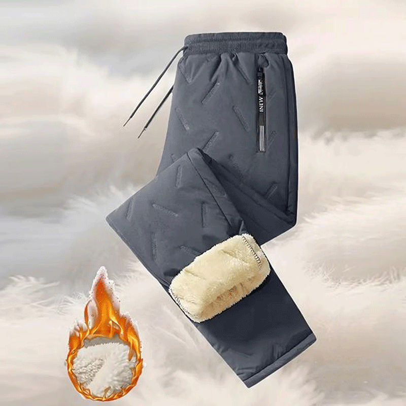 Men's Warm Thermal Winter Pants with Zippered Pockets