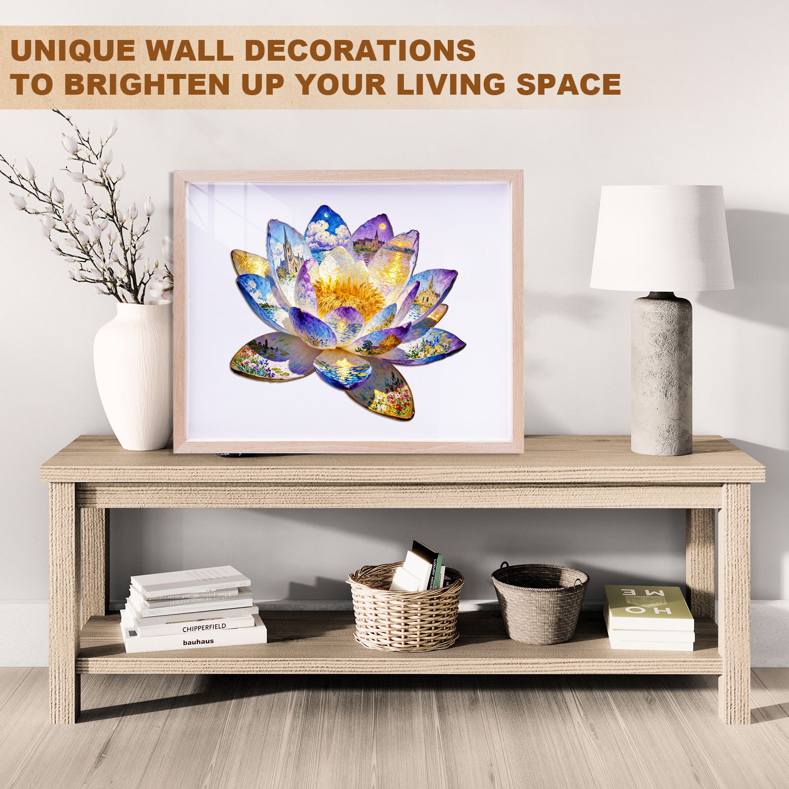 Oil On Lotus Wooden Jigsaw Puzzle