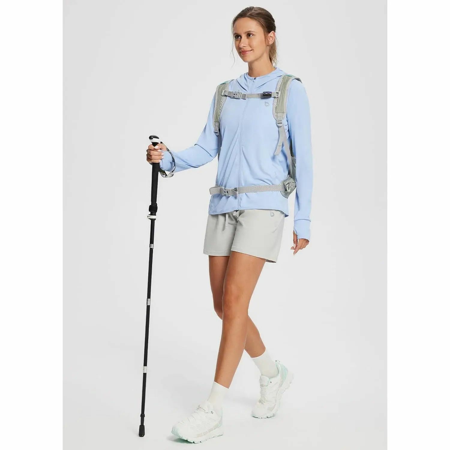 Women's UPF50+ Hoodie Sun Protection Shirts Lightweight Breathable SPF Jacket UV Cooling Long Sleeve Summer Outdoor Hiking Gardening Fishing