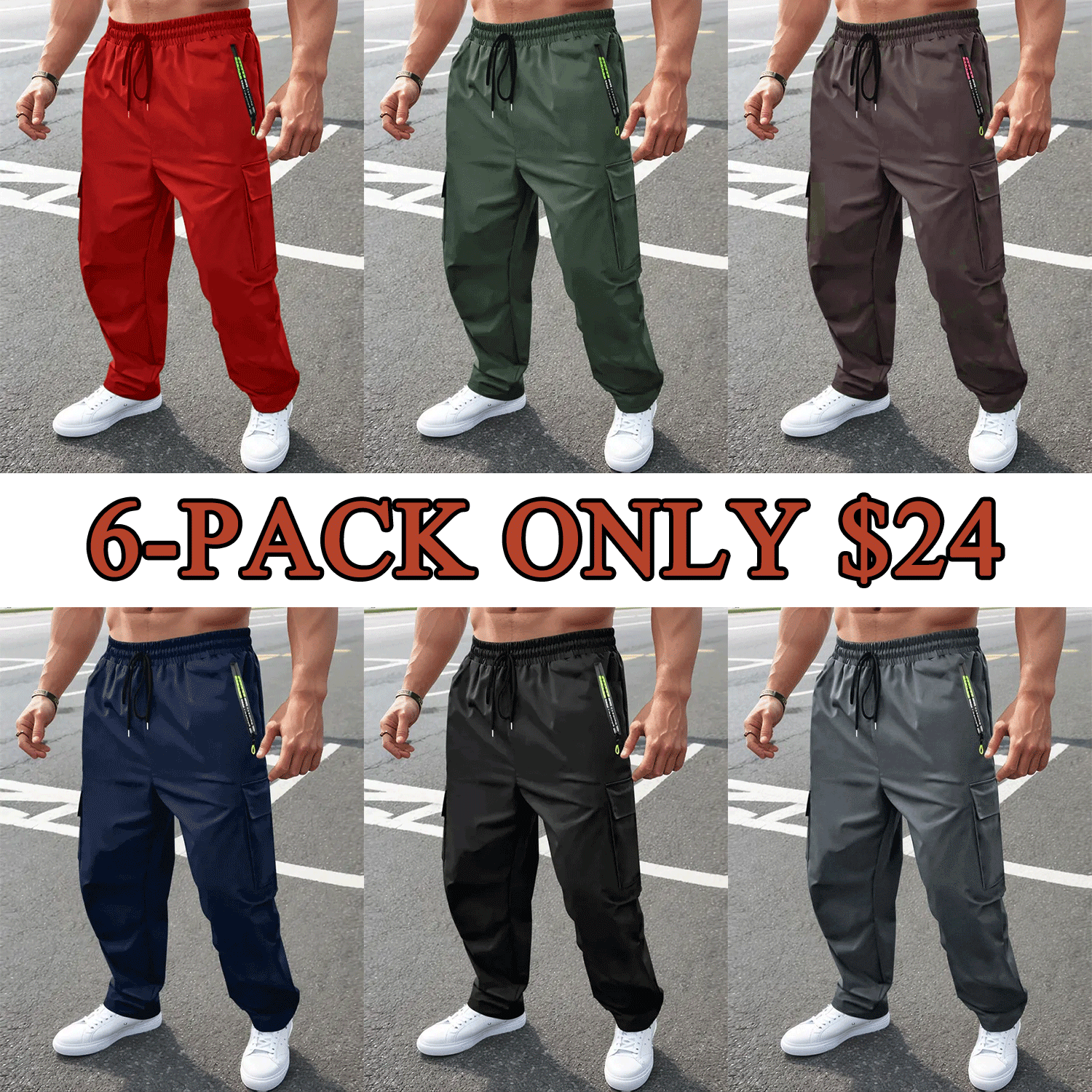 Men’s Casual Cargo Jogger Pants – Comfortable Sporty Trousers for Everyday Wear
