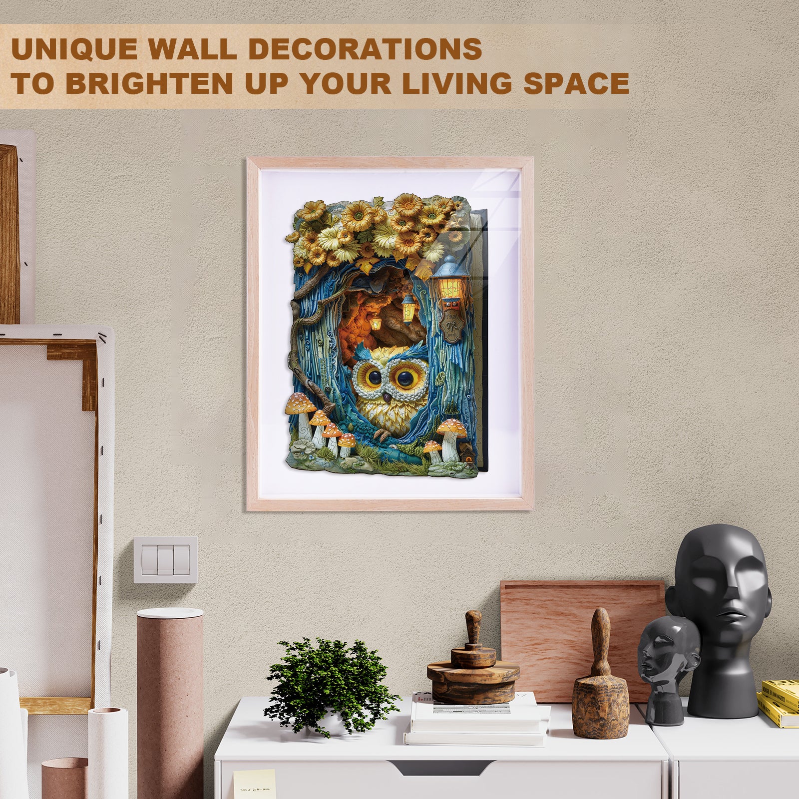 Owl Beneath The Light Wooden Jigsaw Puzzle