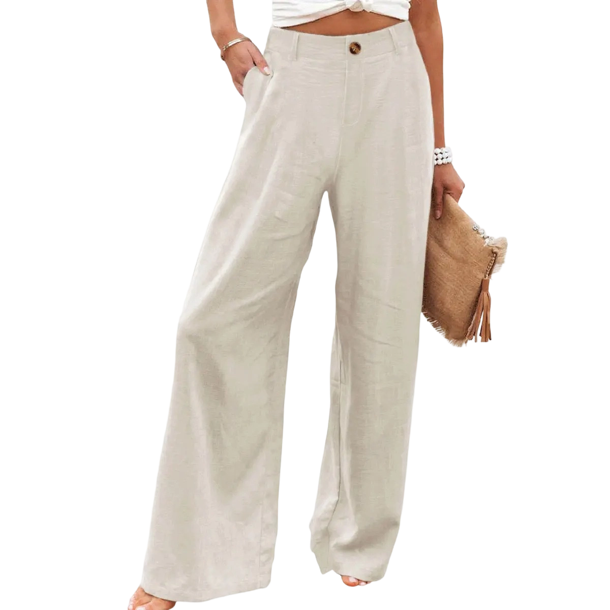 Women's Cotton Linen Pants | Summer 2026 Trendy High Waisted Wide Leg
