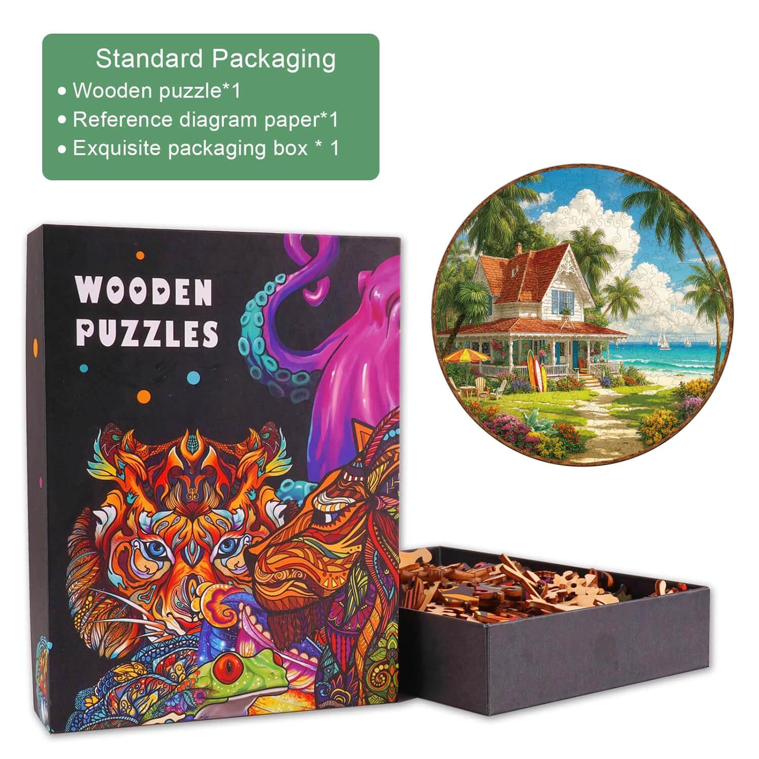Beach Villa Wooden Jigsaw Puzzle
