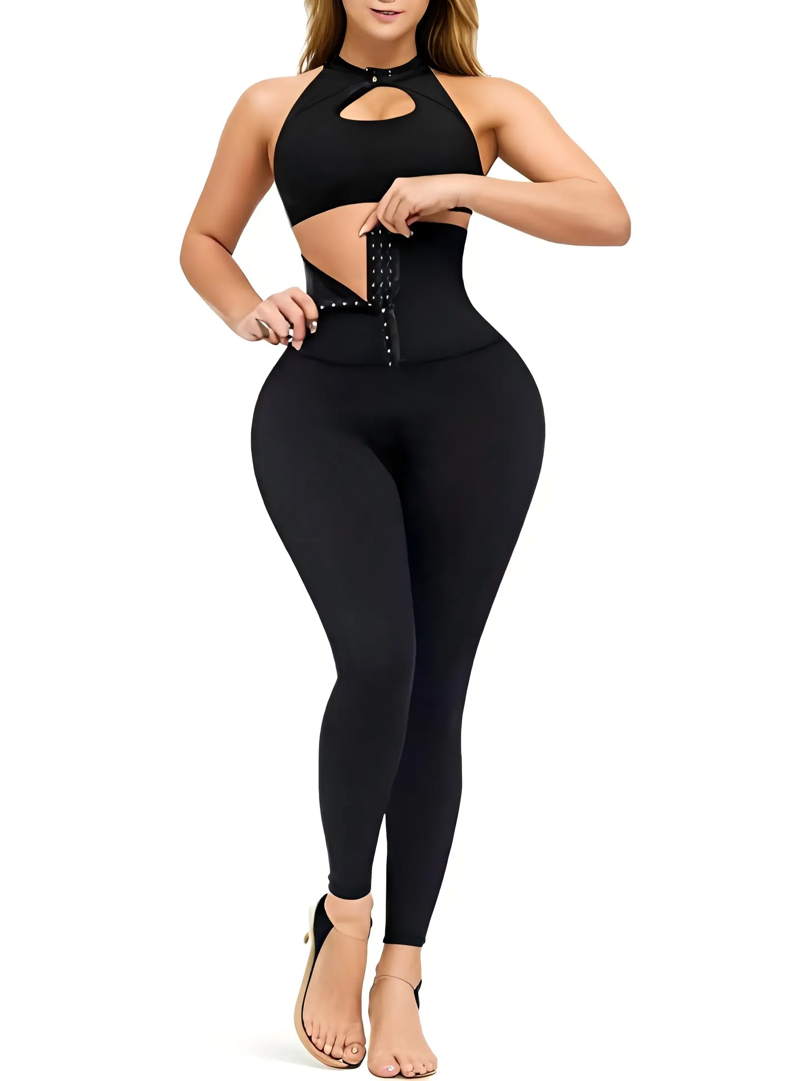 Women's Fitness Pants with Corset Design