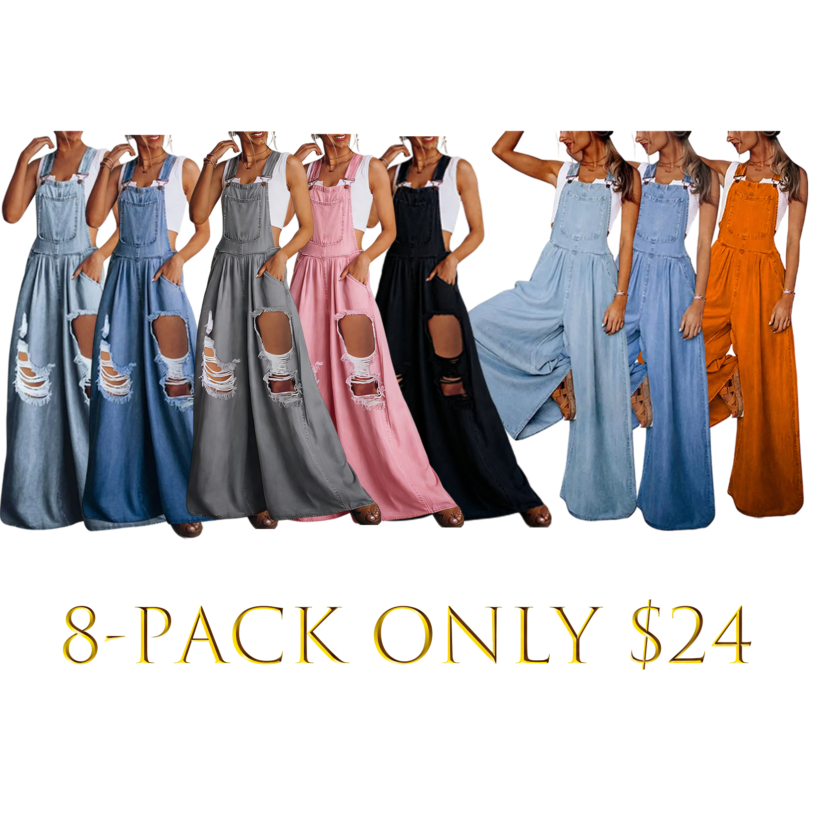 he Loose-Fit Denim Overalls