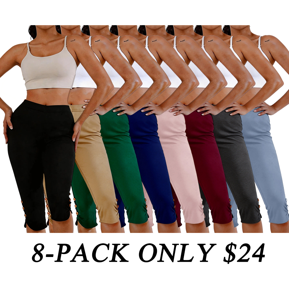 Women's High-Waisted Butt-Lifting Yoga Pants - 7/8 Length 4-Way Stretch