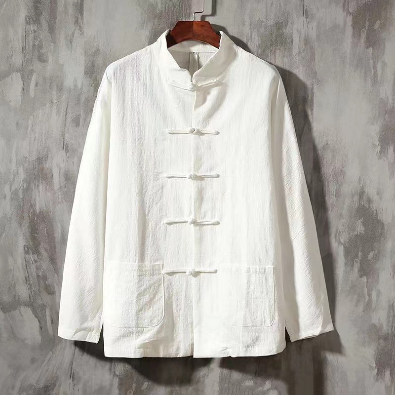 Men's Vintage Button Down Cotton Linen Comfy Jacket