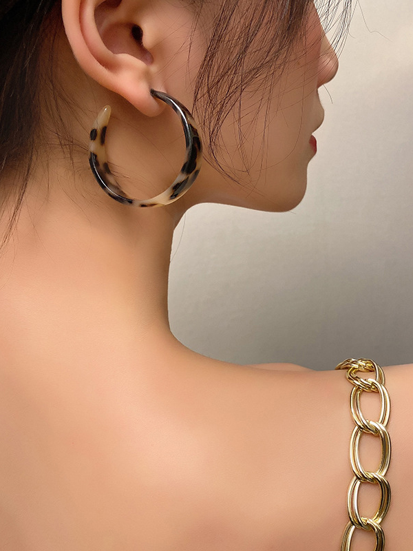 Original Leopard Geometric Earrings