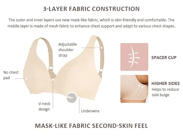 Underwire Adjustable Deep V-neck Bra