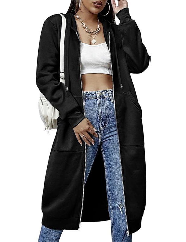 Women’s Long Fleece Hoodie Jacket