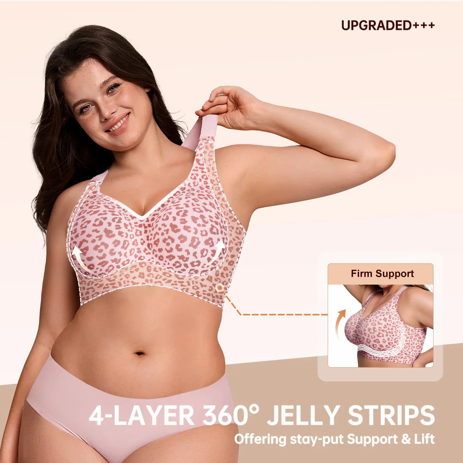 Women Jelly Bras Wirefree Full Coverage No Underwire Everyday Bras Comfortable Wireless Padded Tshirt Bra