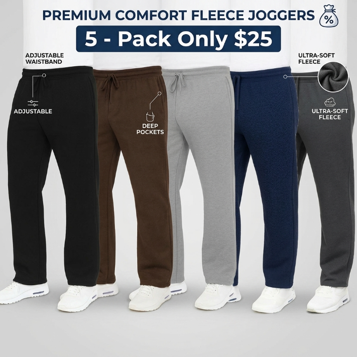 Men's Classic Heavyweight Fleece Sweatpants with Open Bottom