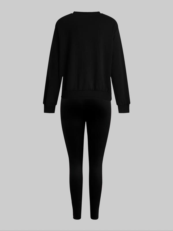 Women's Christmas Pattern Sweatshirt Set