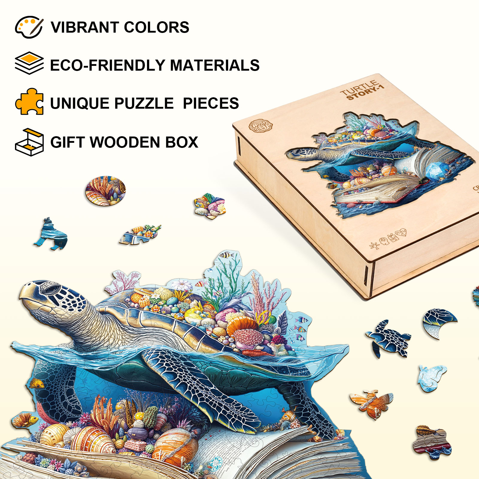 Turtle Story-1 Wooden Jigsaw Puzzle