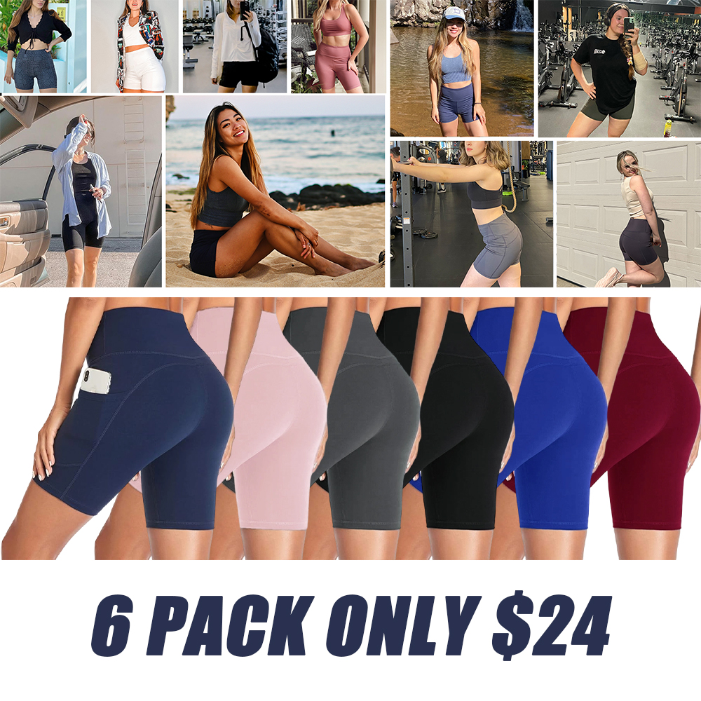 High Waist Athletic Yoga Shorts,Soft Shorts,Breathable, Pocketed Stretchable Tight Fit Gym Wear For Daily Workout