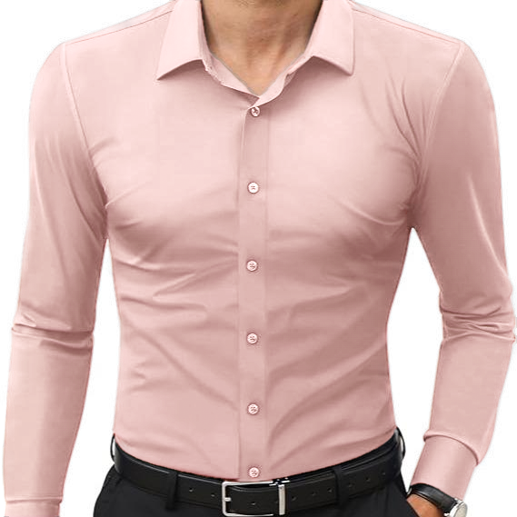 🔥Men’s Stretch Slim-Fit Long Sleeve Dress Shirt