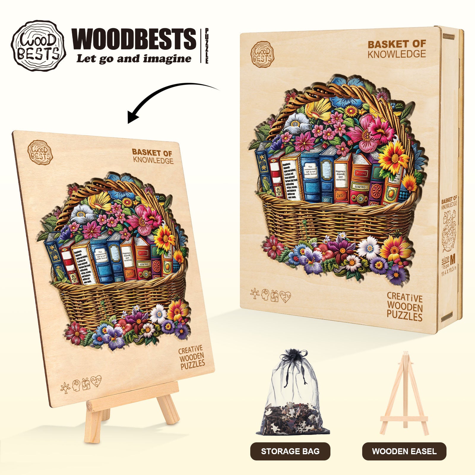 Basket of Knowledge Wooden Jigsaw Puzzle