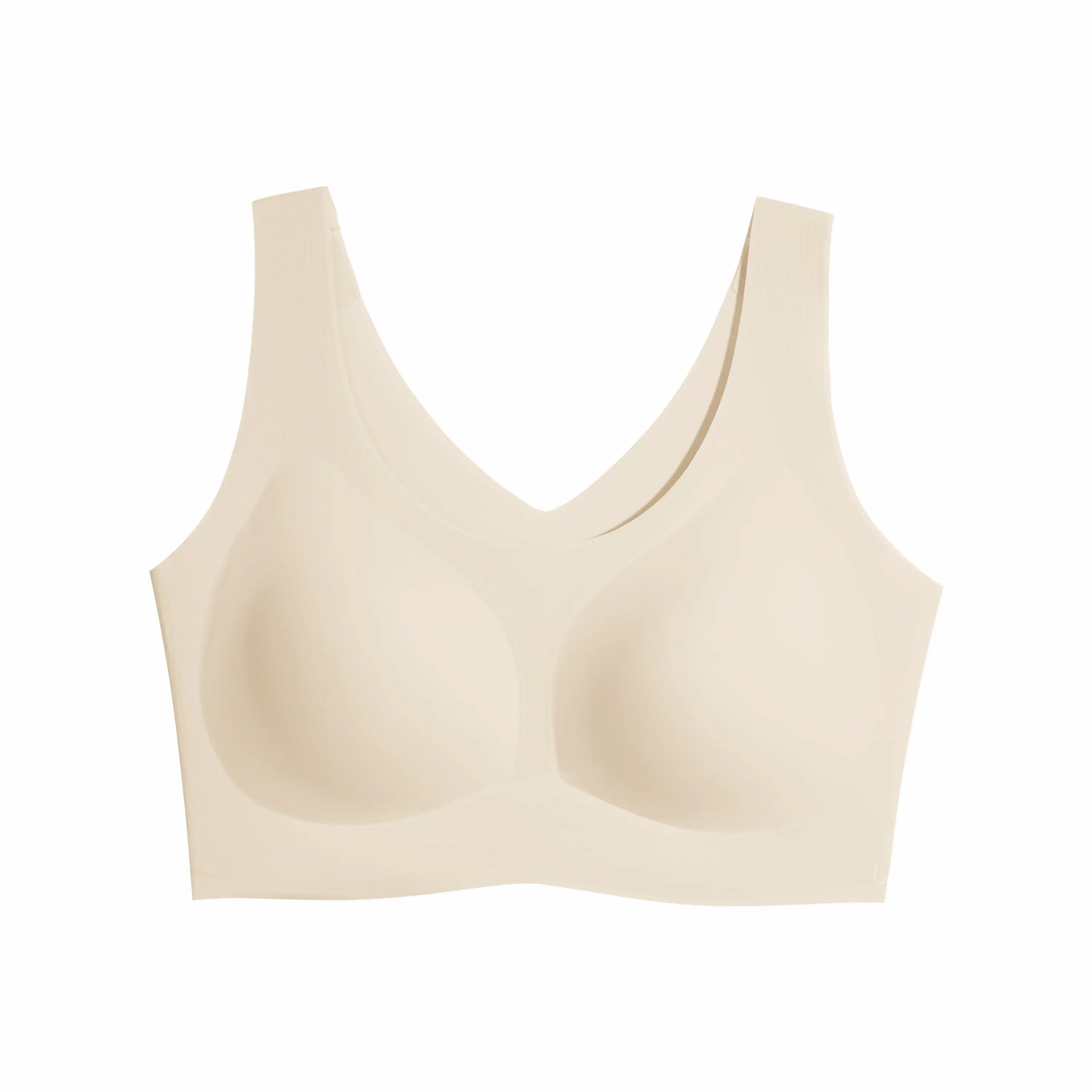 Seamless Bras for Women Full Coverage Wireless Bralette Widen Straps Side