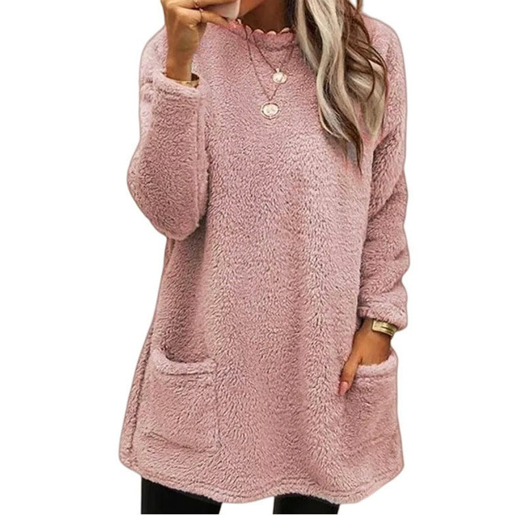 🔥LAST DAY 50% OFF🔥 Women's Long Sleeve Pocket Plush Sweatshirt