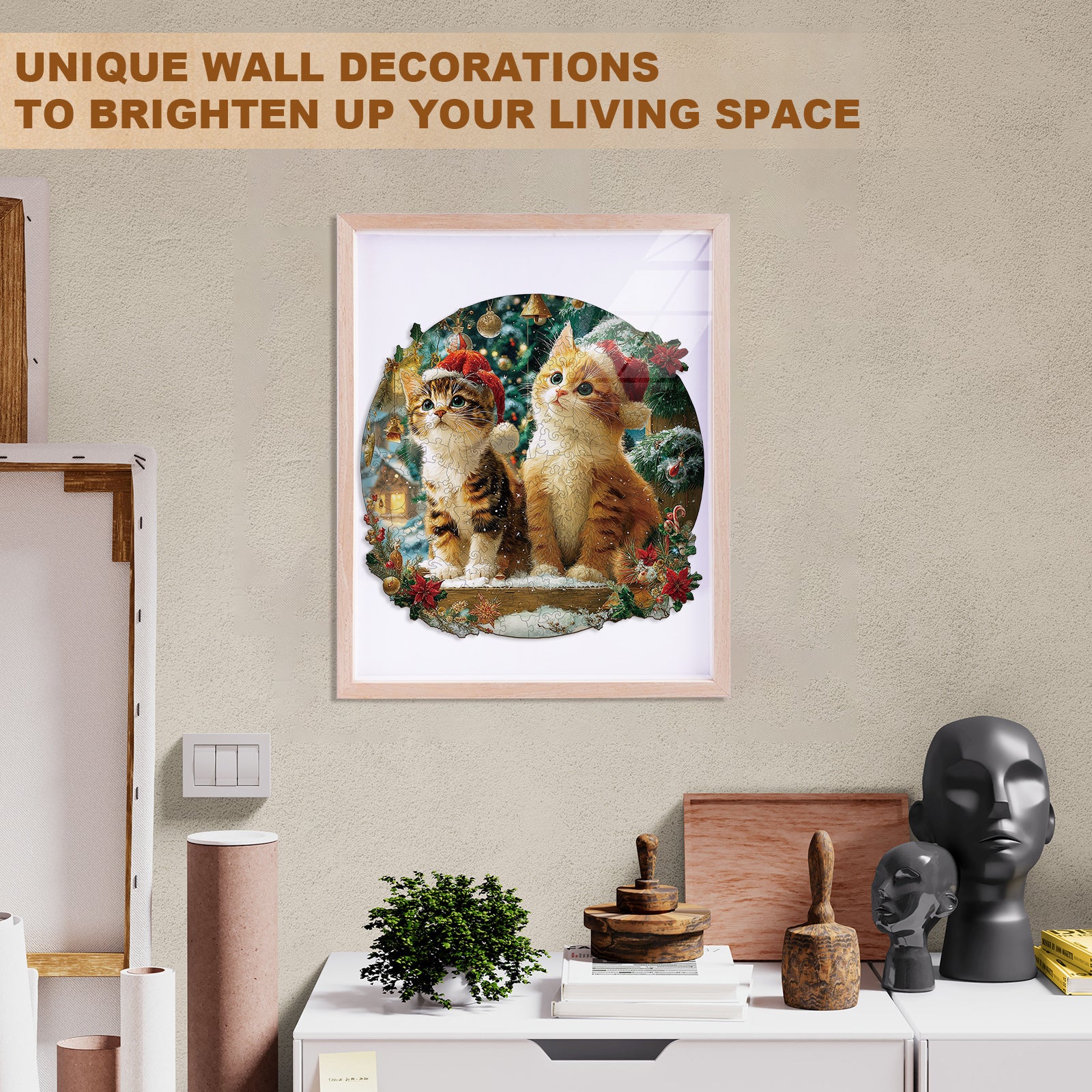 Christmas Kitten Combination Wooden Jigsaw Puzzle