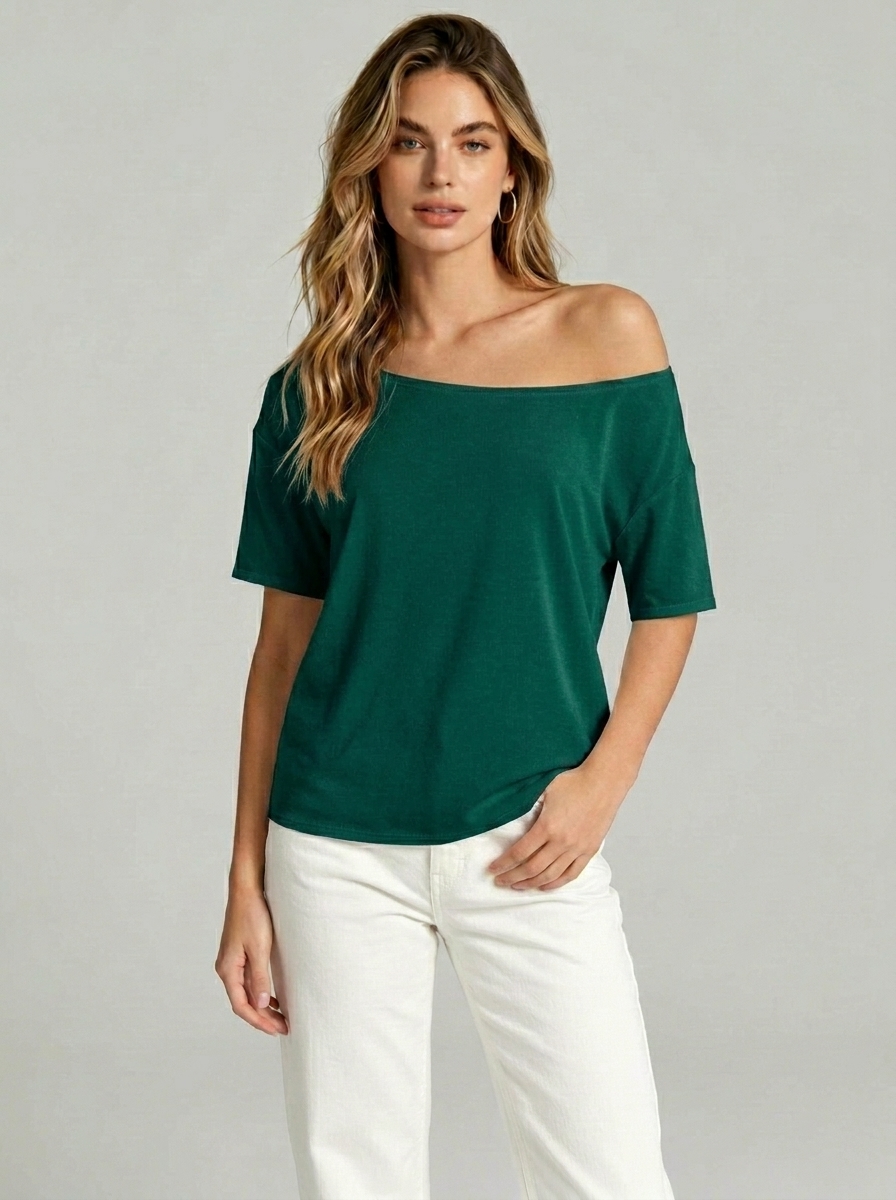Women's Basic Solid Color Short Sleeve Tee