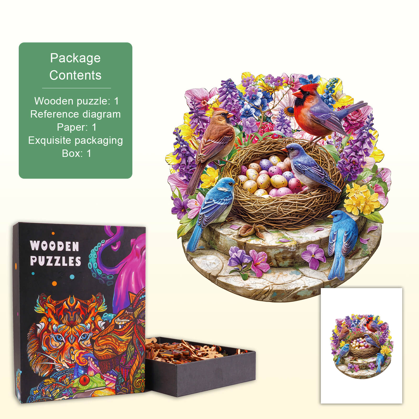 Eggflower Garden Wooden Jigsaw Puzzle