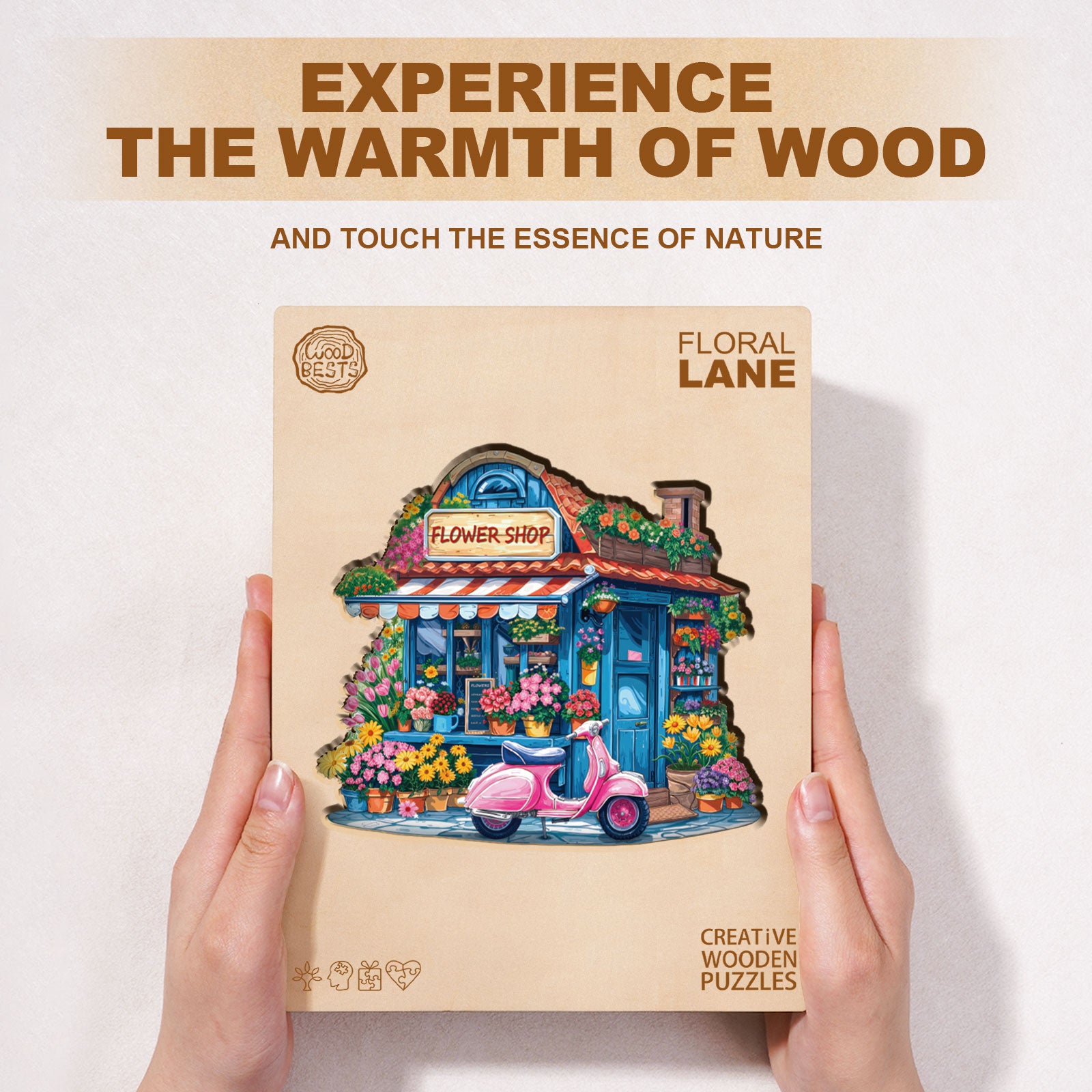 Floral Lane  Wooden Jigsaw Puzzle