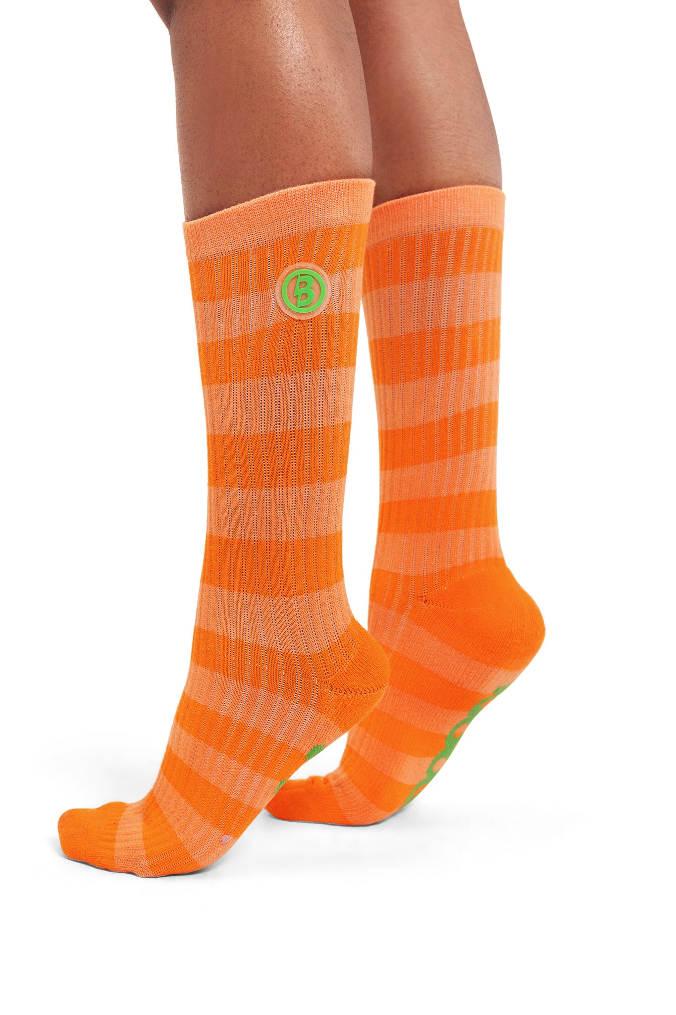 STRIPED KNIT SOCKS (ORANGE/GREEN)