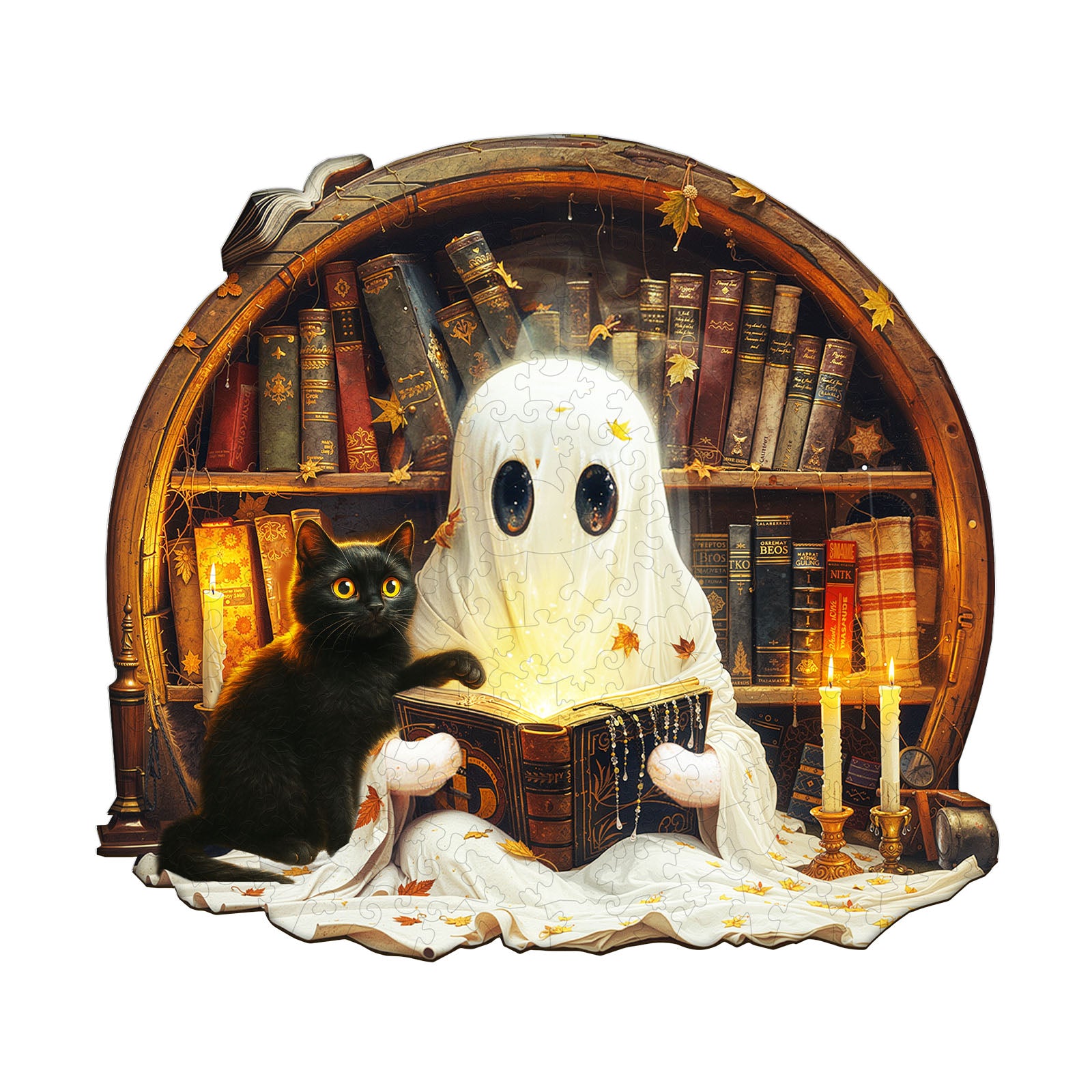 Black Cat Tales Wooden Jigsaw Puzzle