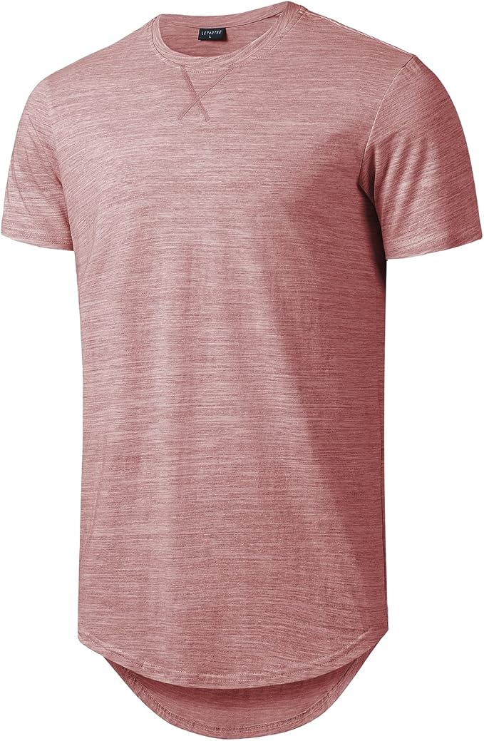 Mens Cotton Hipster Hip Hop Longline Crewneck T-Shirt,Menswear Casual Tshirt Tops