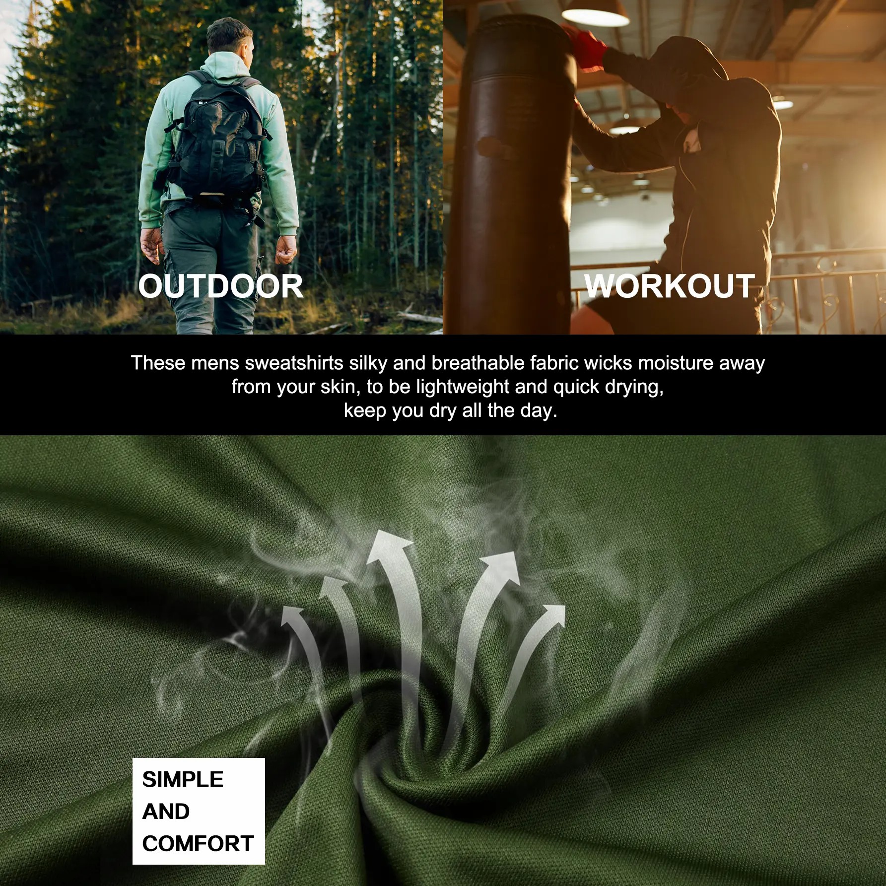 🔥🔥Men’s UPF Sun Protection Hoodie – Lightweight Dry-Fit Long Sleeve Athletic Shirthirt with Face Mask