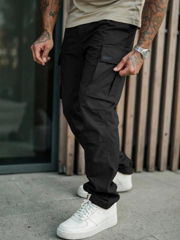 Men's Casual Cargo Pants with Pockets, Woven Fabric, Spring & Fall Wear, Comfortable Fit, Stylish Design for Daily Use