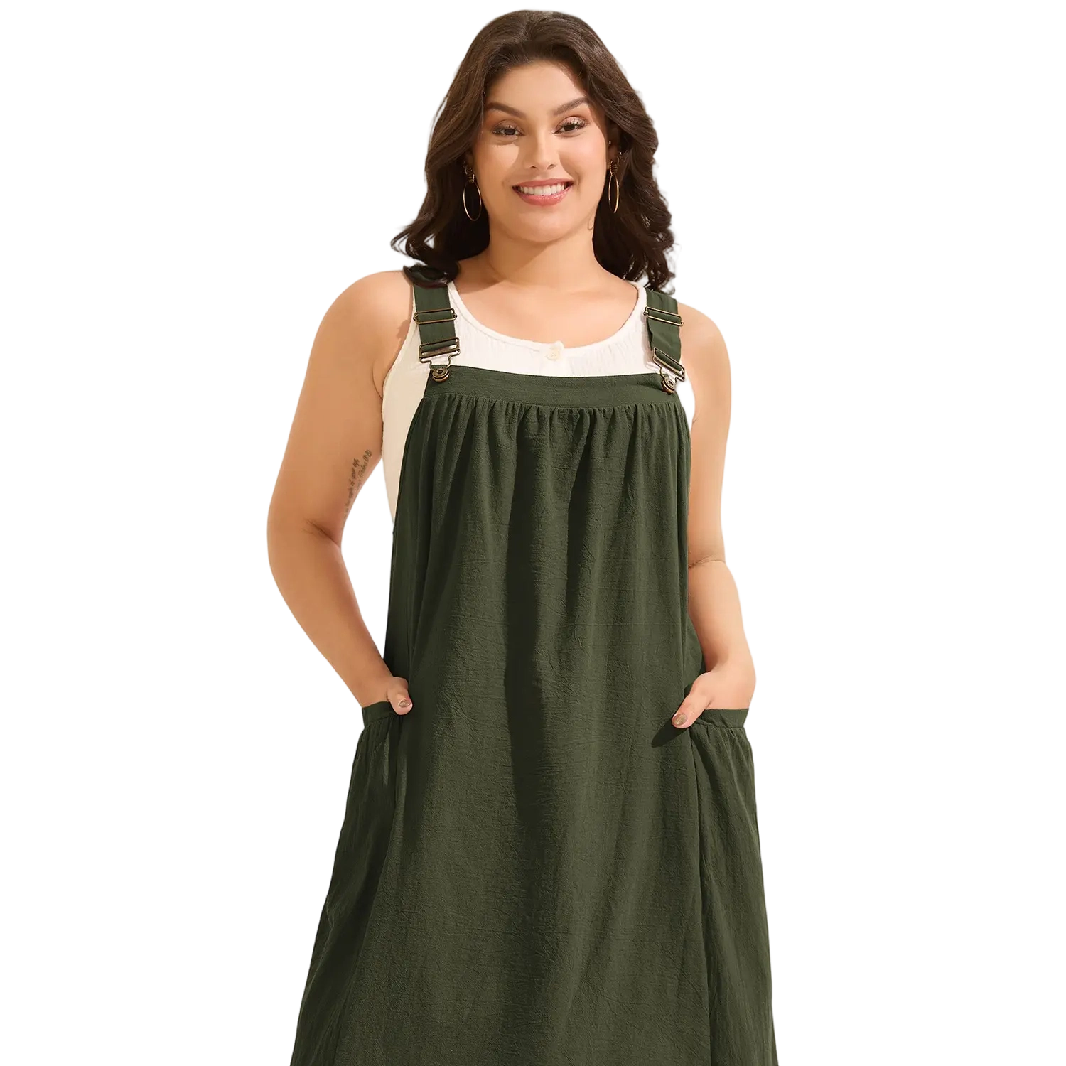 5-Pack Women’s Cotton Midi Dresses – Square Neck Sleeveless with Pockets, Breathable Summer Casual