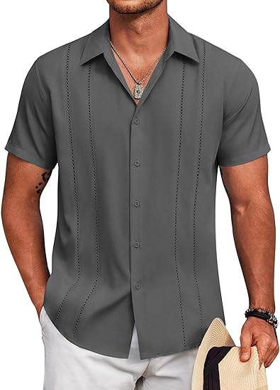 Men's Cuban Linen Guayabera Shirt – Short Sleeve