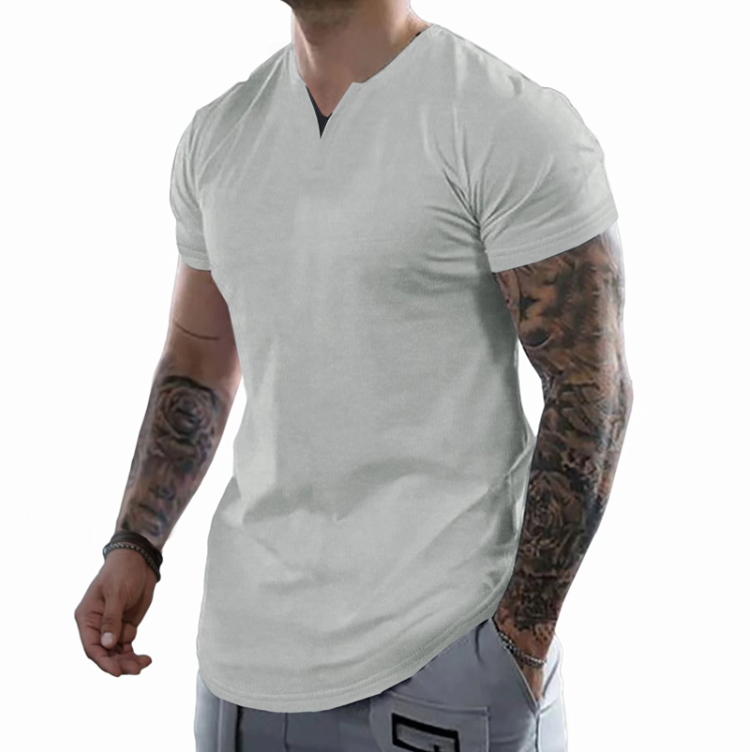 Men's Slim Fit V-Neck Muscle Tee - 2025 Spring Athletic Fashion