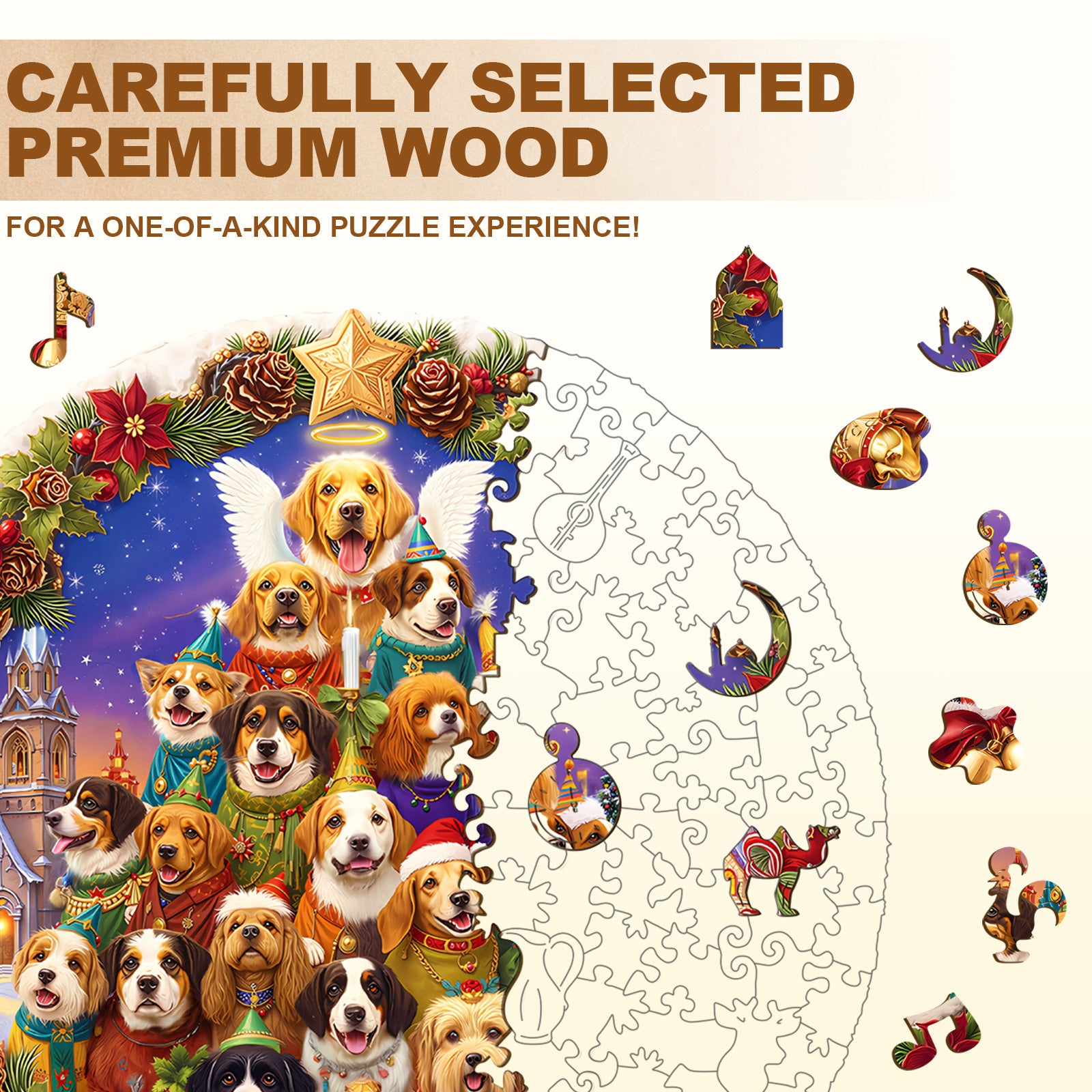 Christmas Puppy Wooden Jigsaw Puzzle