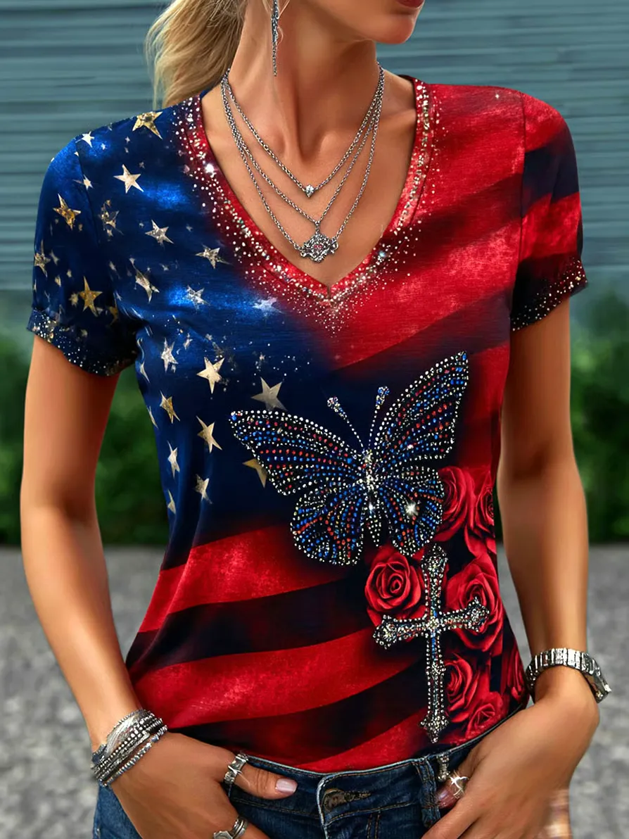 Women's Vintage Faith American Founding 250th Anniversary Short-Sleeved T-Shirt