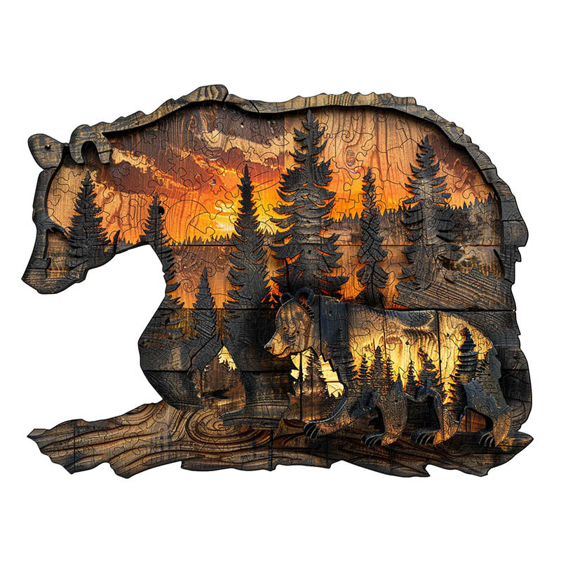 Woodcarving Bear Wooden Jigsaw Puzzle