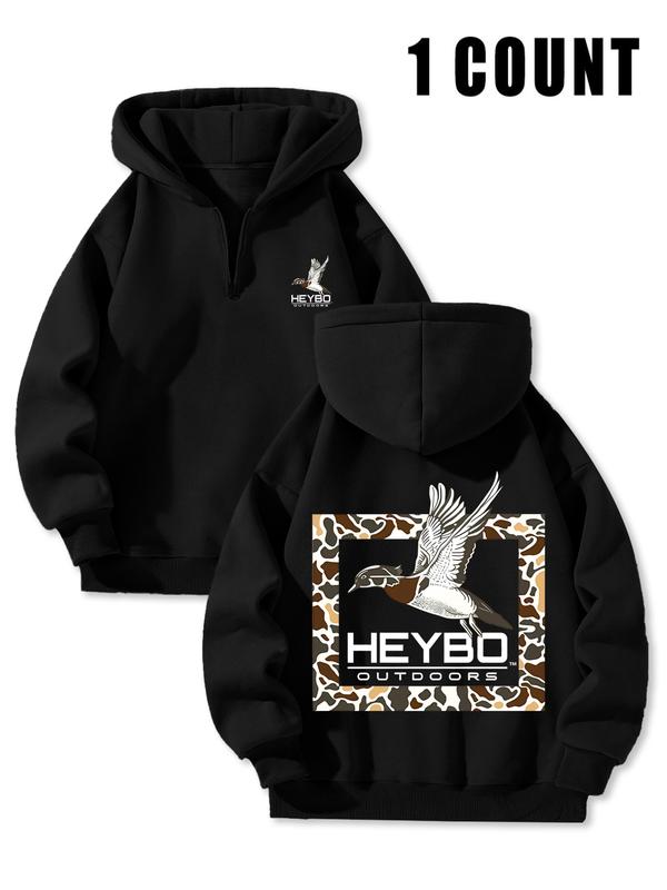 Men's Fleece-Lined Half Zip Hooded Sweatshirt