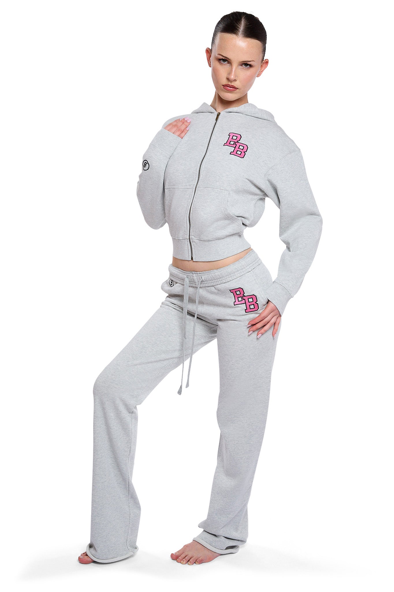 BODY UNIVERSITY SWEATPANTS 2.0 (HEATHER GREY/PINK)