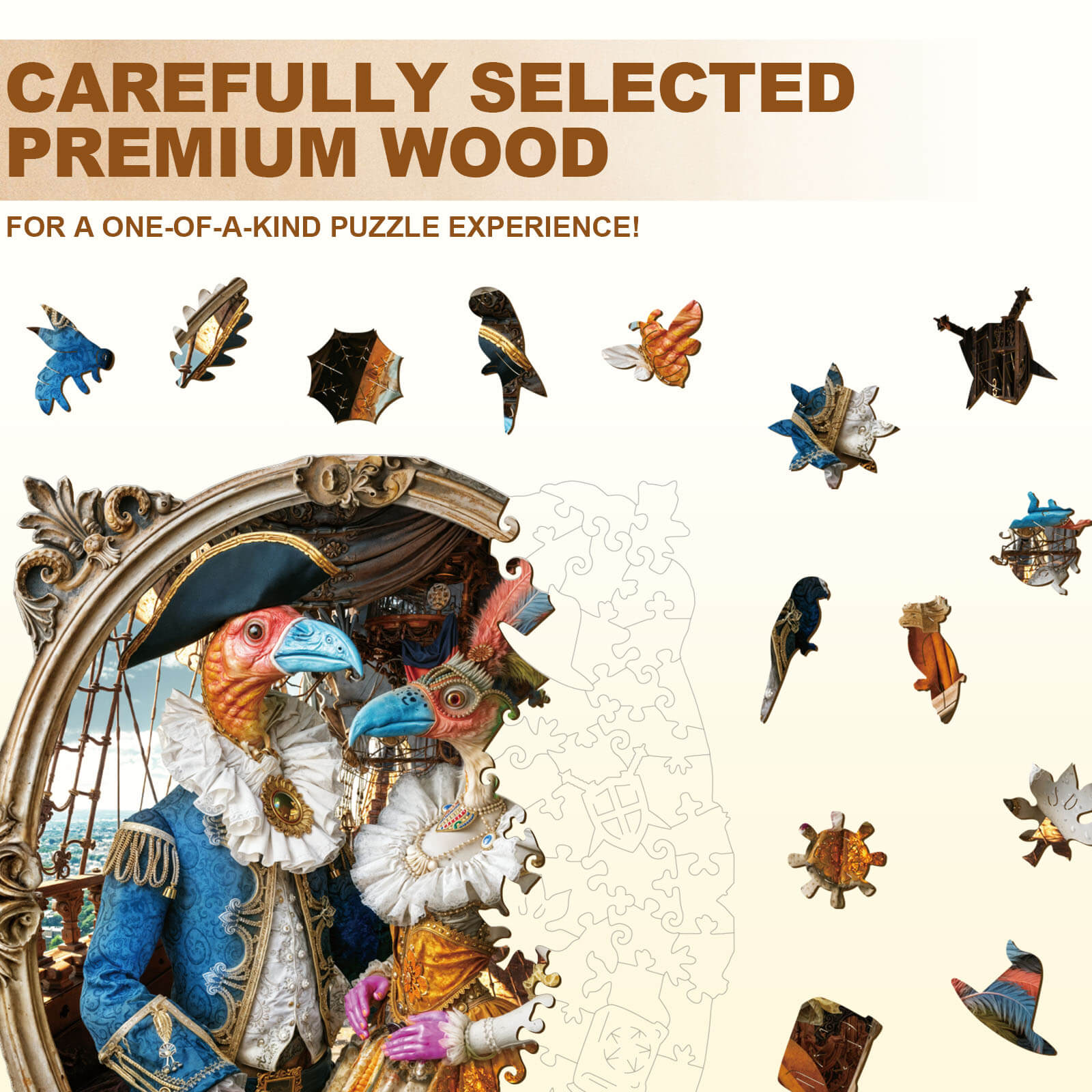 Pirate Bird Wooden Jigsaw Puzzle