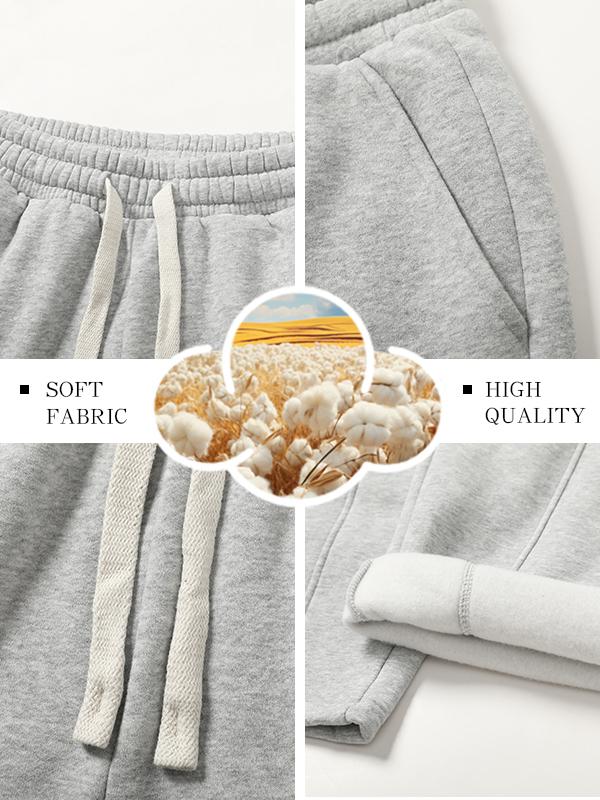 Men's Fleece Thermal Lined Sweatpants  Oversize Drawstring