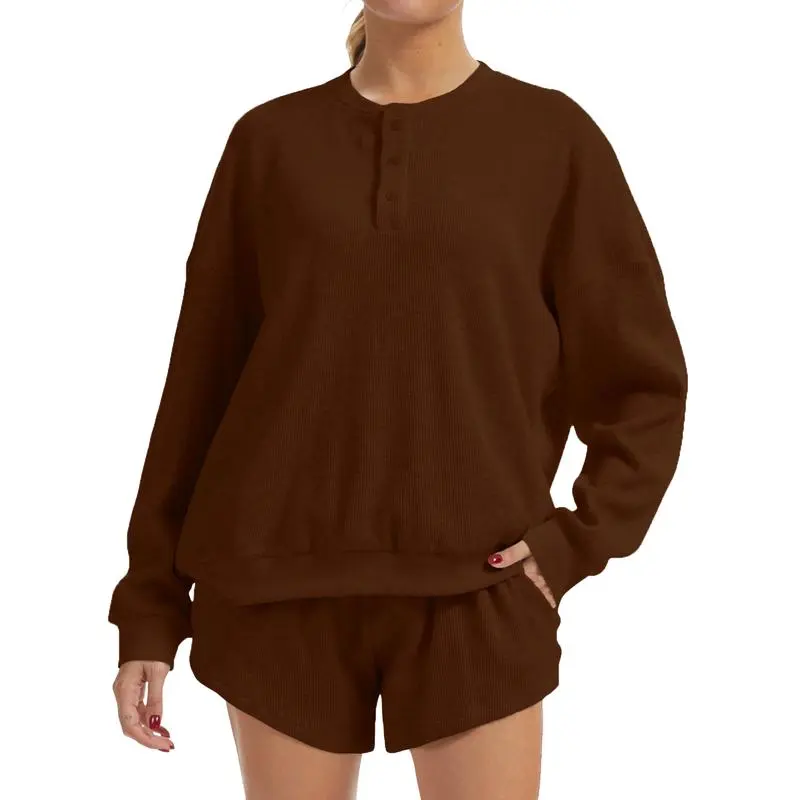 Women's Oversized Waffle Knit Lounge Set