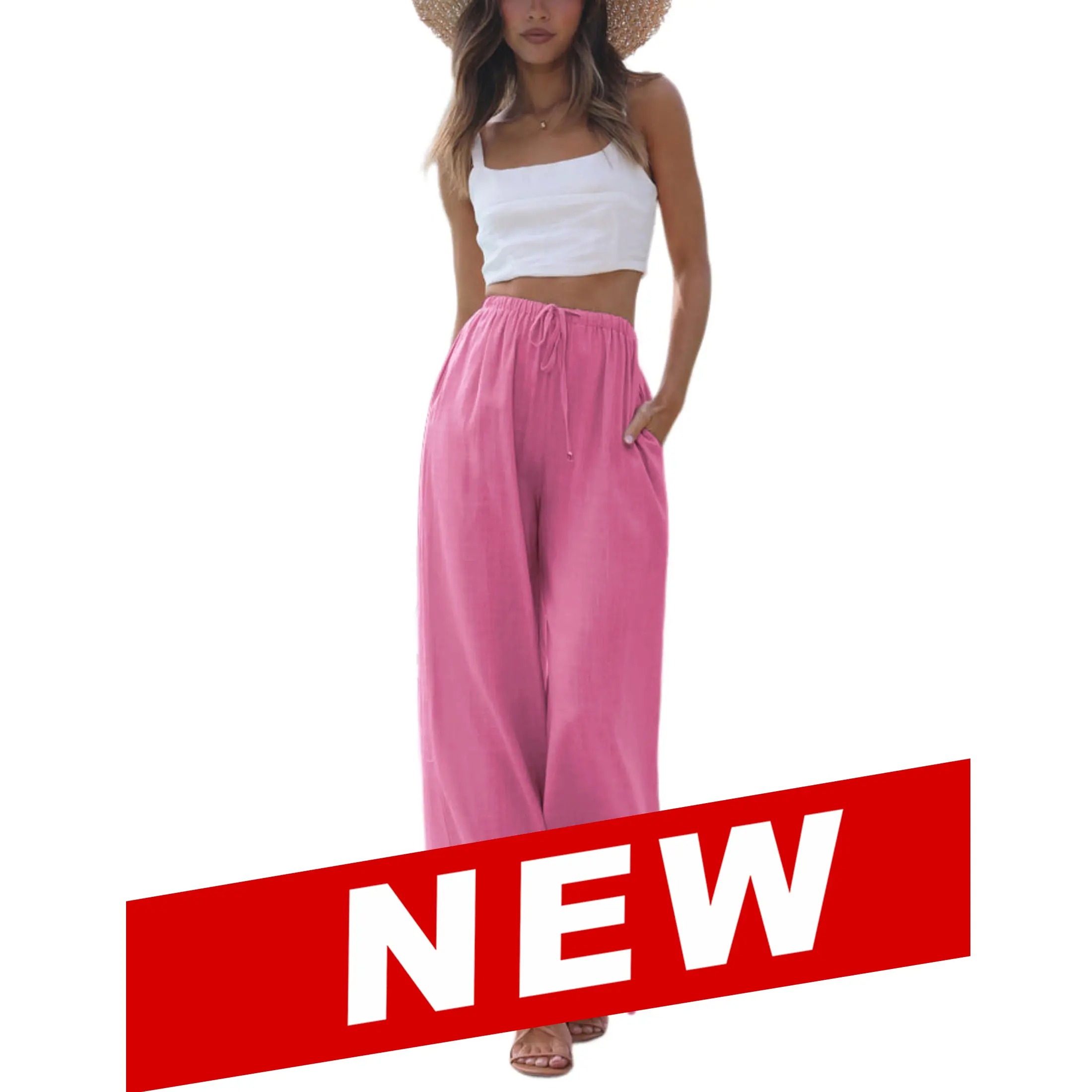 Women's 2026 Viral Palazzo Pants - Lightweight Wide Leg Trousers with Pockets